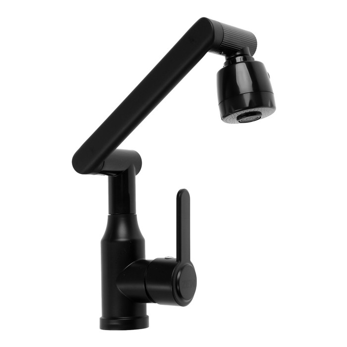 Смеситель для кухни ZEIN Z3705, регулируемый излив высотой 25 см, аэратор 2 режима, черный Смеситель для кухни ZEIN Z3705, регулируемый излив высотой 25 см, аэратор 2 режима, черный