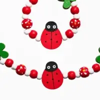 Набор детских украшений &laquo;Выбражулька. Божья коровка&raquo;, 2 предмета: бусы 35 см, браслет, d=6 см, красный, белый