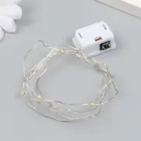 Нить светодиодная для сувениров, мульти, 10 диодов, длина 1 м, от батареек, 3хCR1130