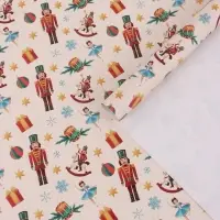 Бумага упаковочная глянцевая &laquo;Щелкунчик на бежевом&raquo;, 1 лист, 70&times;100 см