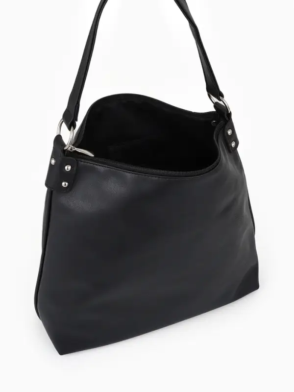 Сумка - мешок женская TEXTURA, на молнии, 32&times;11&times;32 см, чёрная