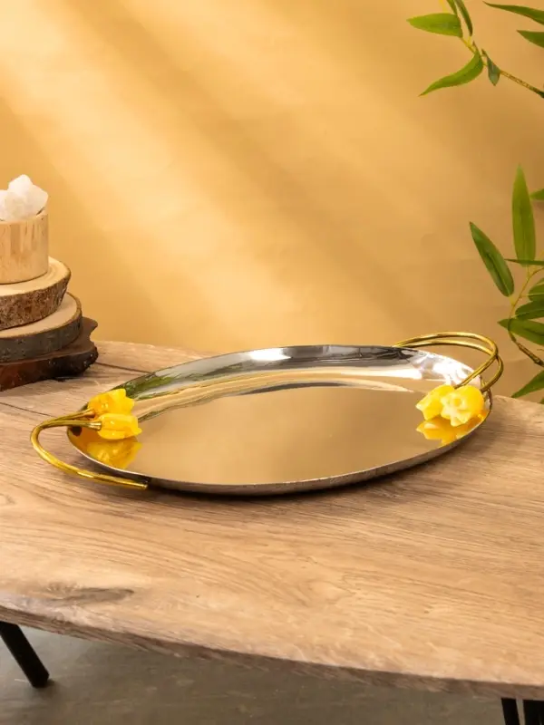 Блюдо "Тюльпаны" 44х30х3 см, нержавеющая сталь