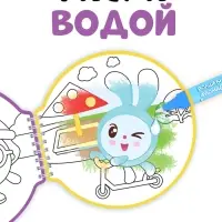 Многоразовая раскраска "Рисуй водой. Идём гулять!", 10 стр., Малышарики
