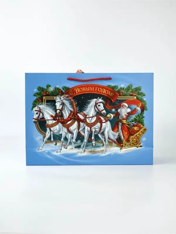 Пакет подарочный «Новогодний сюрприз», с конфетой и коробкой-конфета, 31 × 11 × 40 см