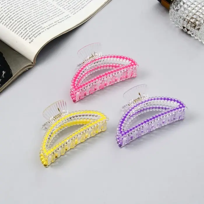 Крабик для волос «Хелен колор», дуга, 9 см, МИКС Крабик для волос «Хелен колор», дуга, 9 см, МИКС