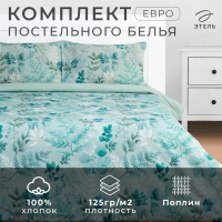 Постельное бельё Этель Евро «Эвкалипт» 200х217 см, 220х240 см, 50х70 см -2 шт, поплин