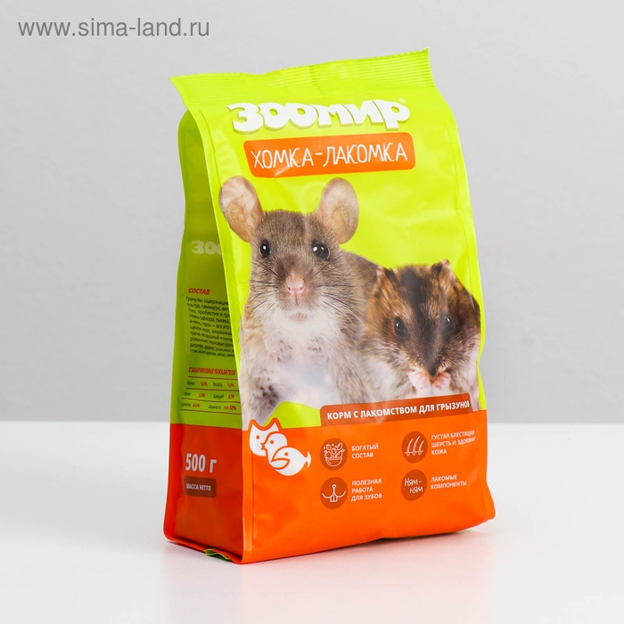 Корм-лакомство  Корм-лакомство "ЗООМИР Хомка-лакомка" для грызунов, 500 г