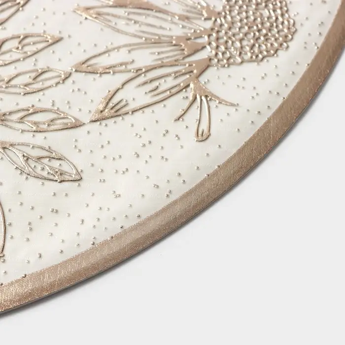 Салфетки сервировочные на стол Доляна &laquo;Ботаника&raquo;, 2 шт., d=38 см, бежевые