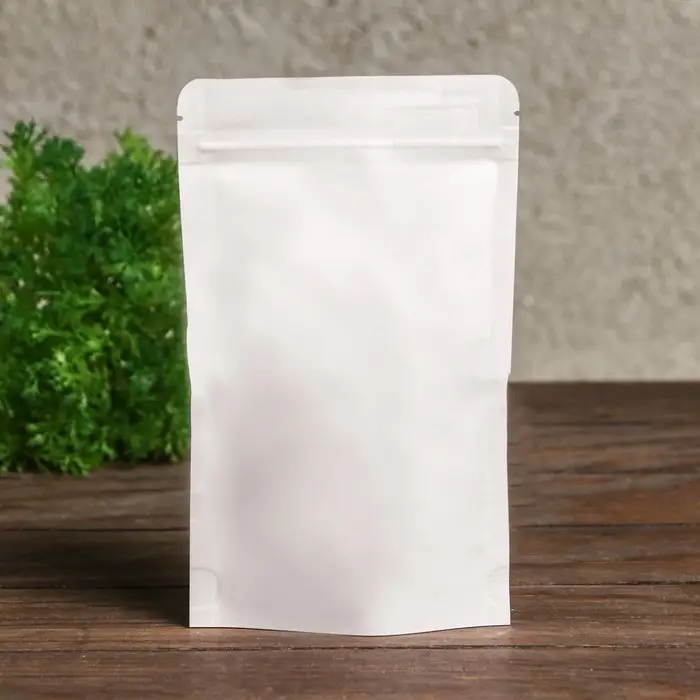 Пакет Zip-lock Крафт, белый, с прямоугольным окном, 12&times;20 см