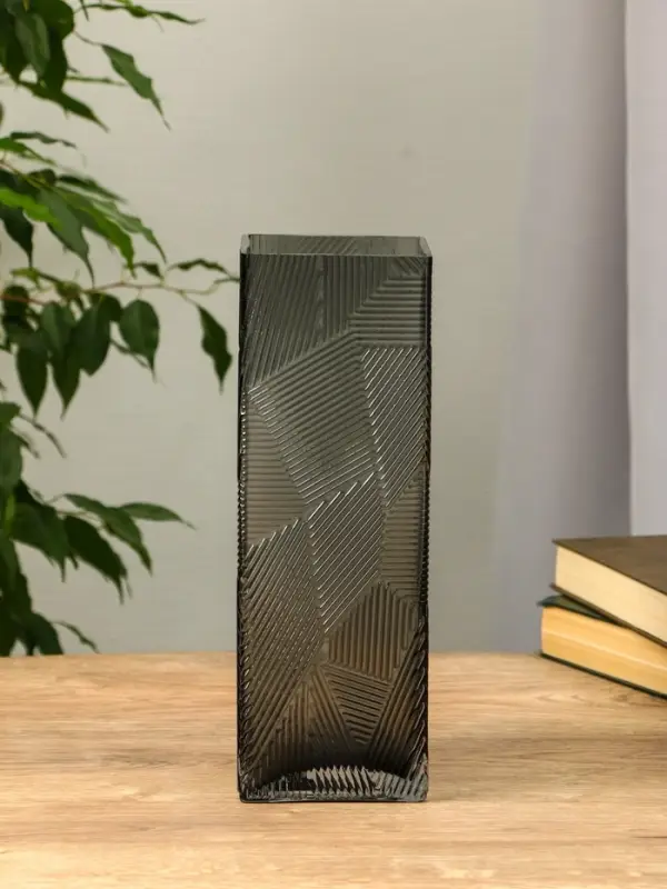 Ваза стекло настольная Ваза стекло настольная "Джойс" 30х10 см, серый