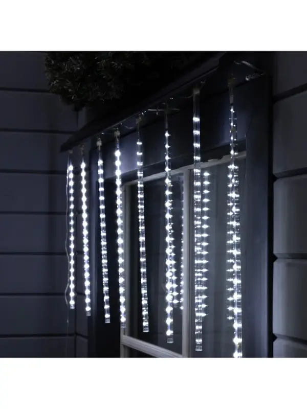Гирлянда &laquo;Сосульки&raquo; 3&times;0.5 м, IP44, прозрачная нить, 288 LED, свечение белое с эффектом стекания, 12 В