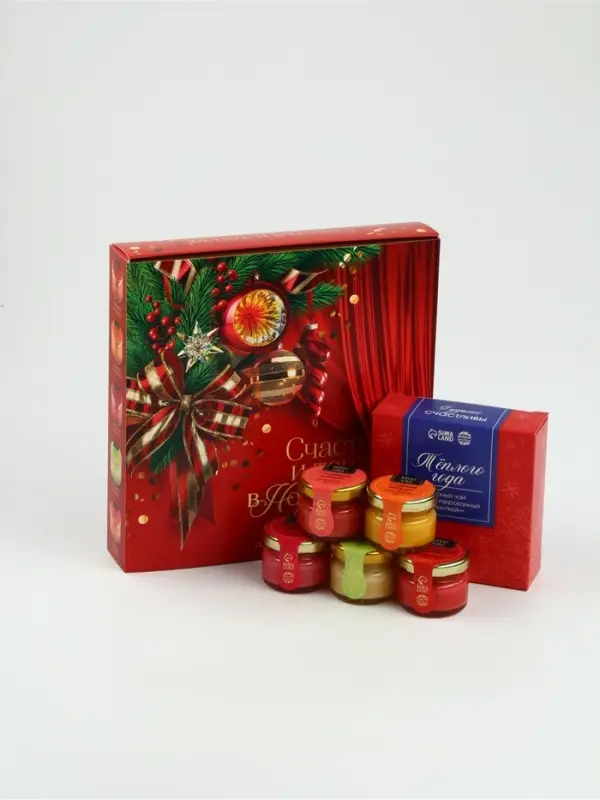 Подарочный набор Подарочный набор "Счастья и тепла в новом году", мёд и чай