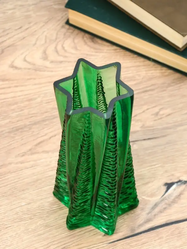 Ваза стекло настольная  Ваза стекло настольная "Флоранс" 25х11х9 см, зелёный