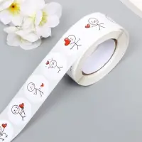 Наклейка бумага "Романтик" d=2,5 см 500 шт в рулоне 3х6,5х6,5 см Наклейка бумага "Романтик" d=2,5 см 500 шт в рулоне 3х6,5х6,5 см