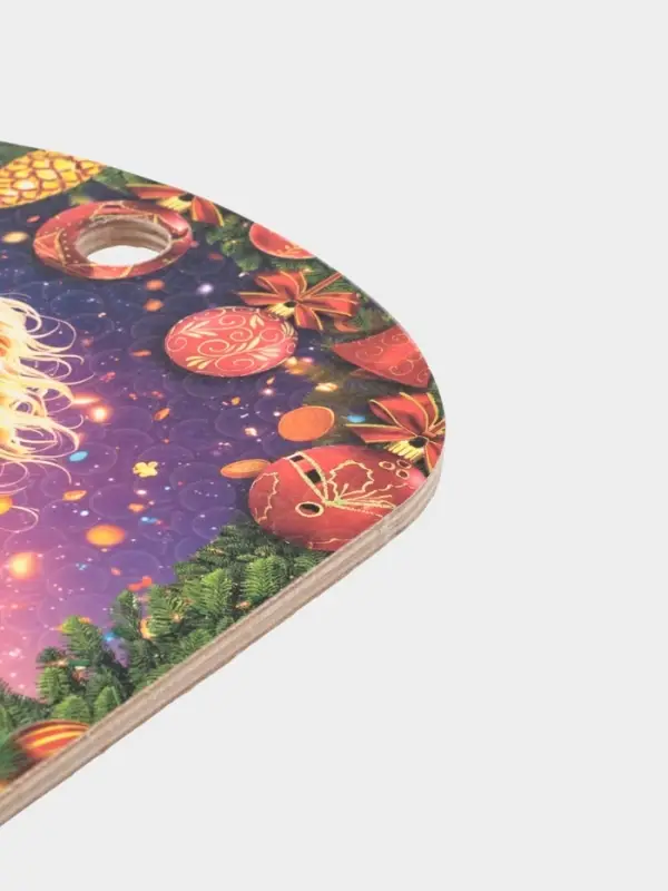 Доска разделочная сувенирная Дарим Красиво «Символ года. Богатства и процветания!», дерево, 27.5×19.5×0.5 см, разноцветная