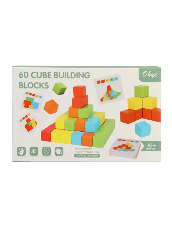 Кубики деревянные 60 штук Кубики деревянные 60 штук