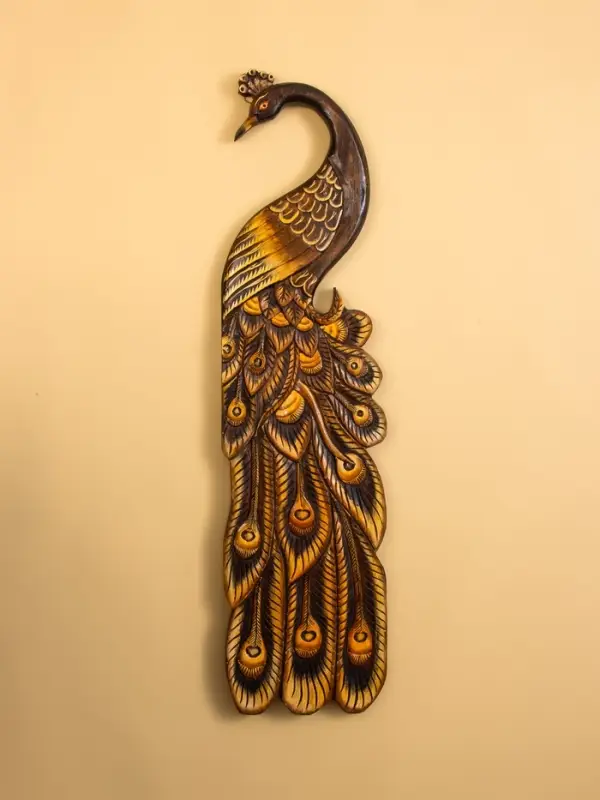 Панно настенное &laquo;Павлин&raquo;, 100 см, дерево албезия