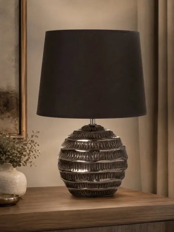 Лампа настольная RISALUX &laquo;Бетти&raquo;, Е14, 15 Вт, серебристая, 25&times;25&times;36 см