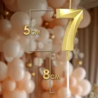 Свеча в торт на шпажке «Цифра 7», золотая, 5 см