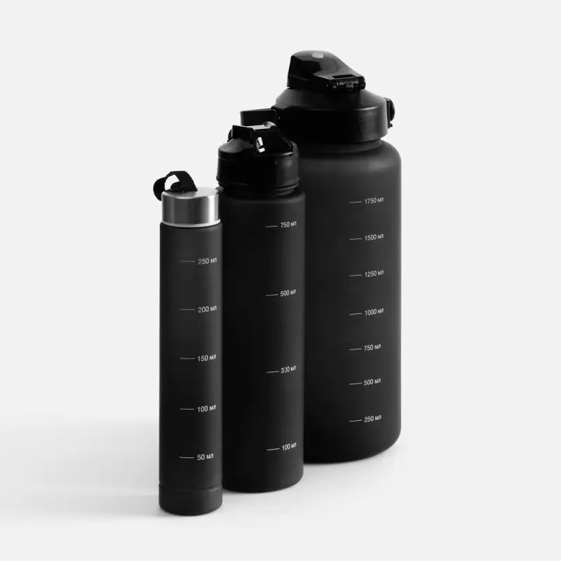 Набор спортивных бутылок Aquapack, черный Набор спортивных бутылок Aquapack, черный