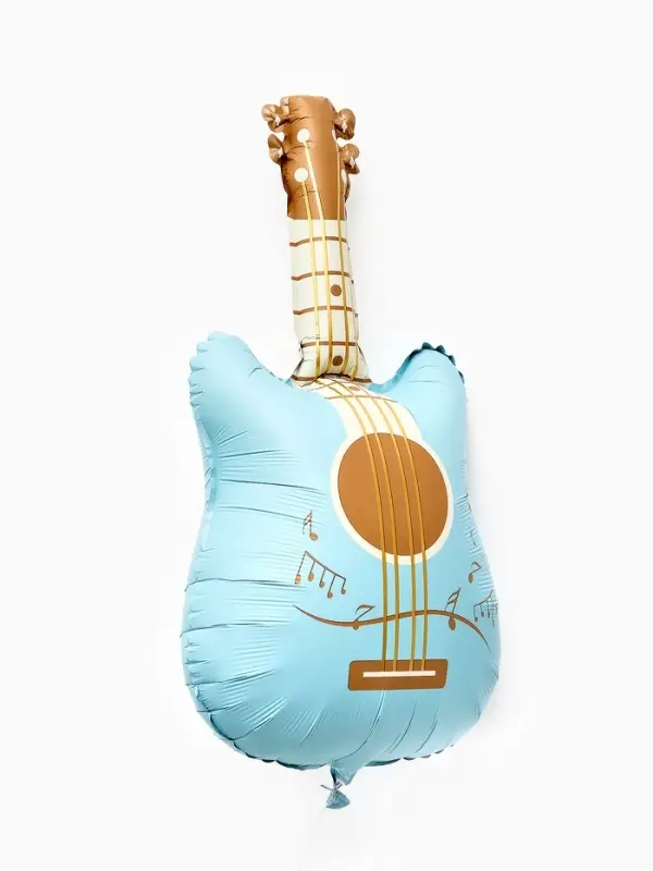 Воздушный шар фольгированный 35" "Гитара" цвет голубой