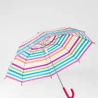 Зонт - трость полуавтоматический &laquo;Полосы&raquo;, 8 спиц, R=47/53 см, d=94 см, разноцветный