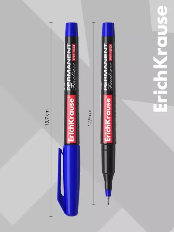 Маркер-линер перманентный ErichKrause. FP-50, синий, узел 0.6 мм