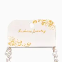 Бусы жемчужные, длинные, d=3.4, 5.6, 8.10, белые в золоте