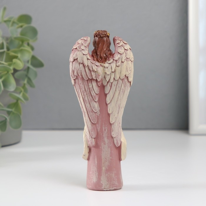 Сувенир полистоун Сувенир полистоун "Девушка-ангел с золотым венком" темно-красный 2,7х6,5х14,7 см