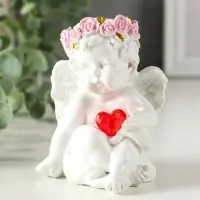 Сувенир полистоун свет "Ангел - воздушный поцелуй в форме сердца" белый 6,8х6х7,3 см Сувенир полистоун свет "Ангел - воздушный поцелуй в форме сердца" белый 6,8х6х7,3 см