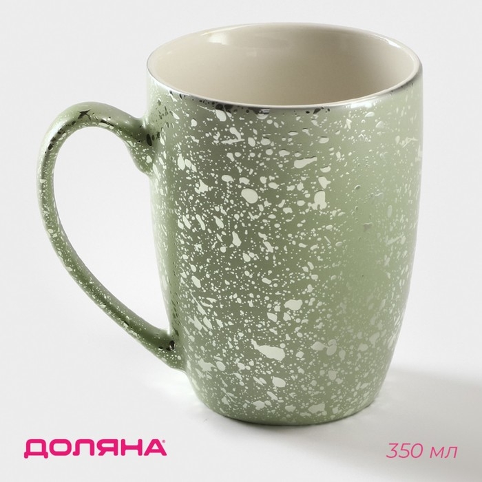 Кружка керамическая Доляна «Блеск», 350 мл, цвет зелёный Кружка керамическая Доляна «Блеск», 350 мл, цвет зелёный