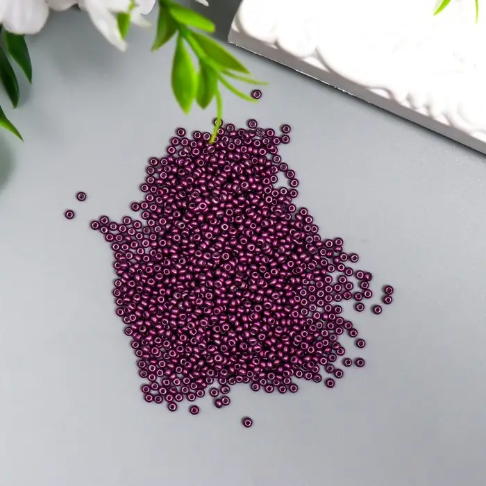 Бисер стекло 11/0  Бисер стекло 11/0 "Металлик. Баклажан" 10 гр