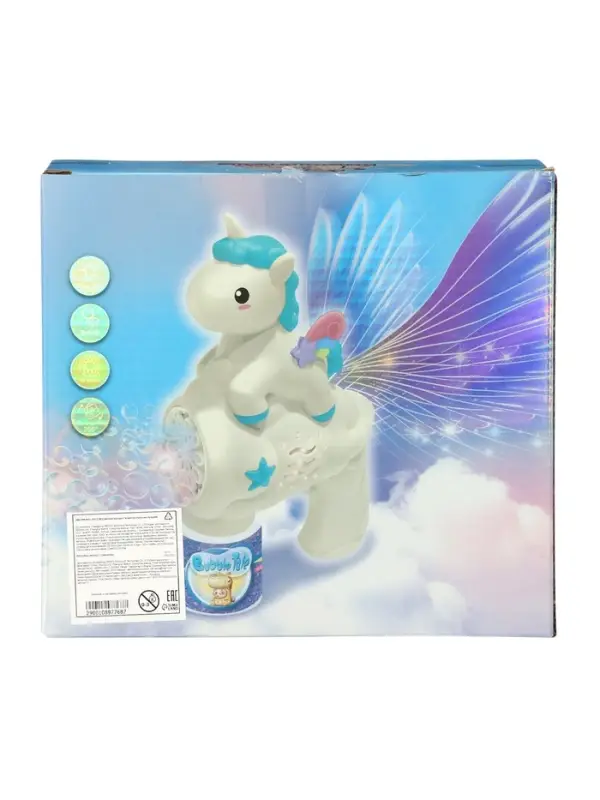 Генератор мыльных пузырей "Единорожка", световые эффекты, работает от батареек