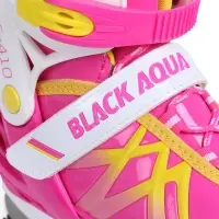 Коньки раздвижные BlackAqua, размер 35-38, для фитнеса, с роликовой платформой, фуксия