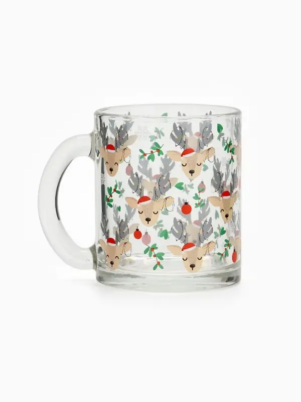 Кружка новогодняя стеклянная &laquo;Милые олени&raquo;, 300 мл