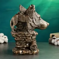 Фигура гипс &laquo;Волк&raquo; 24&times;22&times;33 см, под бронзу