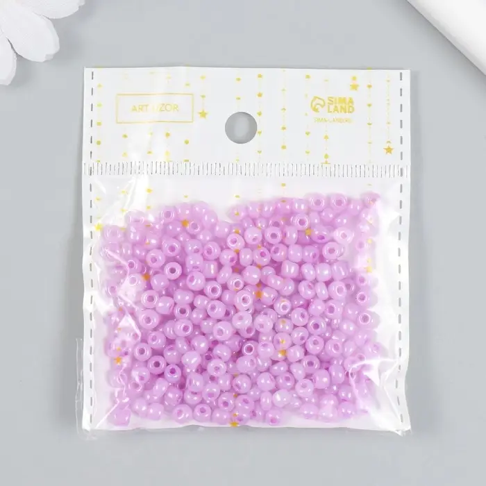 Бисер стекло 6/0  Бисер стекло 6/0 "Цветная серединка. Сирень" 30 гр