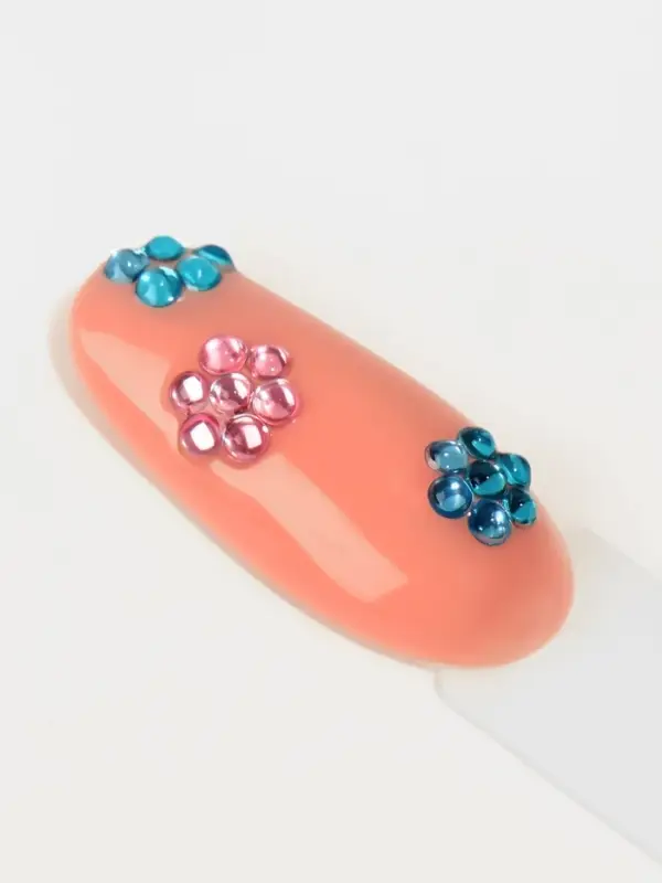 Стразы для декора, круглые, разноцветные