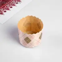 Форма для кулича бумажная Деко-про «Ромбики», 7×6 см, МИКС