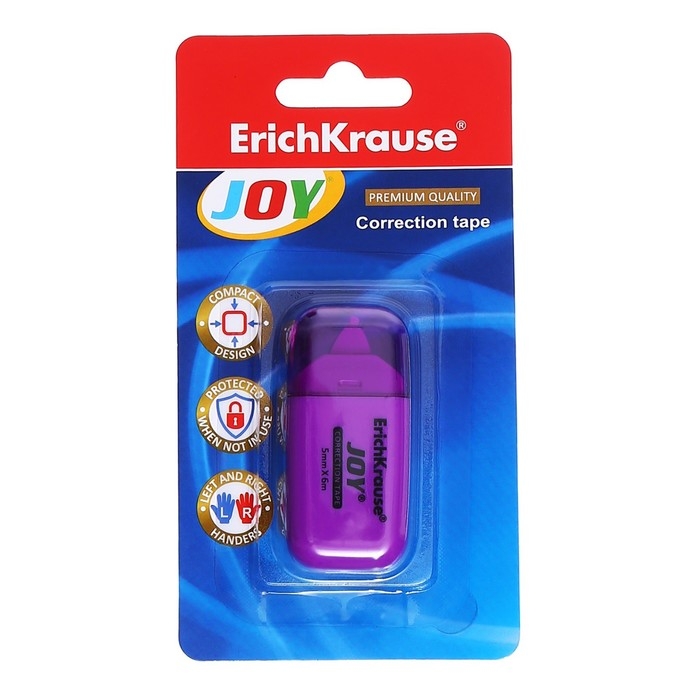 Корректирующая лента, ErichKrause JOY, 5 мм х 6 м , в блистере, микс