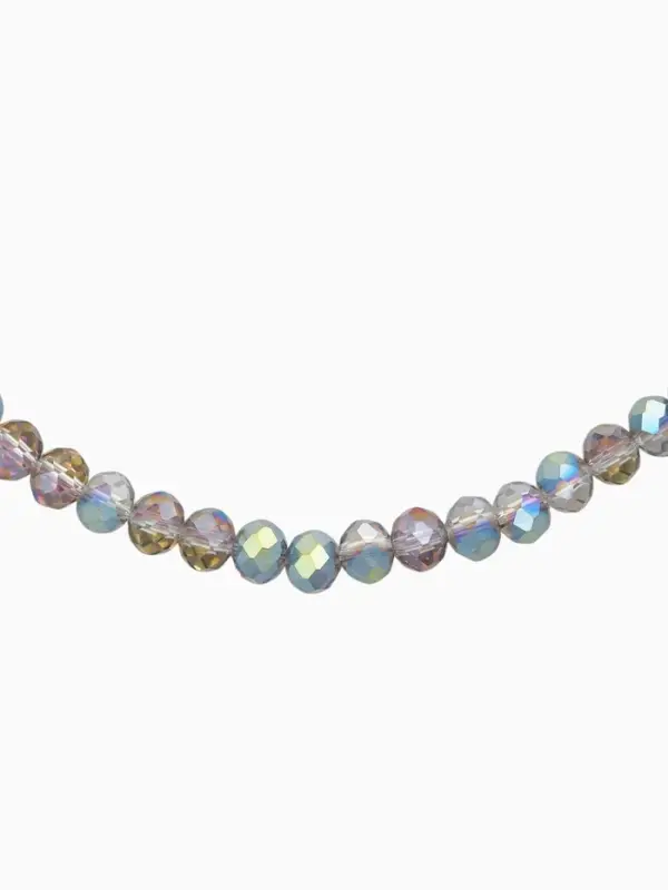 Чокер из бисера «Хрусталь» бензиновый в серебре, 37 см + 5 см доп, цепочка