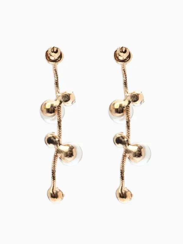 Набор 2 предмета: серьги, колье &laquo;Изумление&raquo;, ветвь, белый в золоте, 42 см