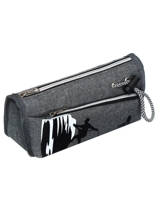 Пенал школьный на молнии Calligrata &laquo;Спорт&raquo;, 2 отделения, серый