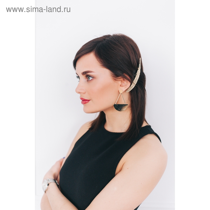 Заколка-автомат для волос Заколка-автомат для волос "Либерти" перо, 11 см, золото