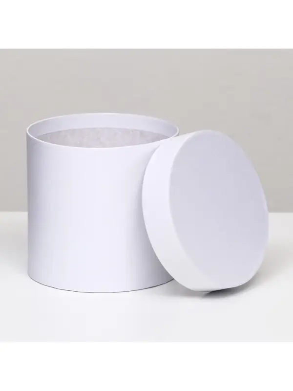 Коробка подарочная круглая, шляпная, белая, 13&times;13 см