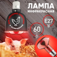 Лампа инфракрасная ЭРА ИКЗК 230-60 R63 Е27 для обогрева животных 60 Вт Е27