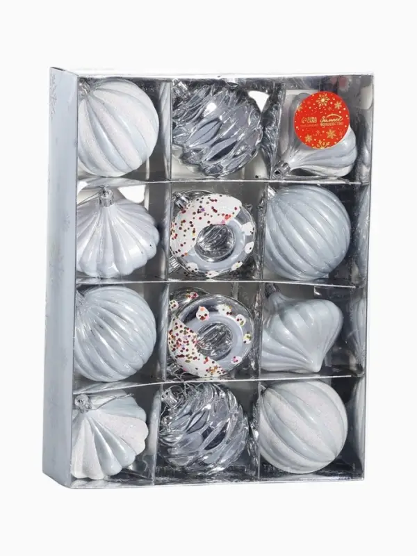 Набор украшений пластик 16 шт Набор украшений пластик 16 шт "Ярмарка волшебства" 8 см, белый