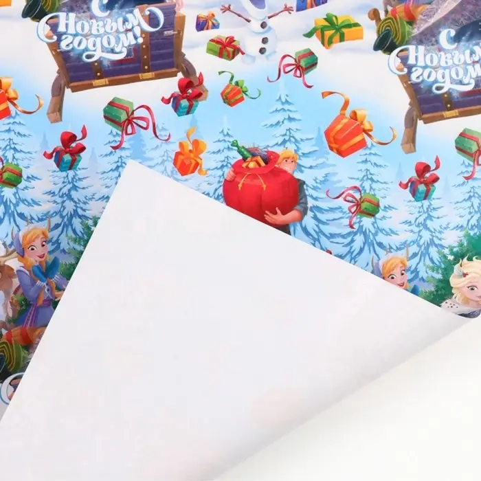 Бумага упаковочная &laquo;Новый год&raquo; 70&times;100 см, Холодное сердце