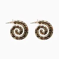 Серьги пластик &laquo;Леопард&raquo;, ракушка, цвет золото