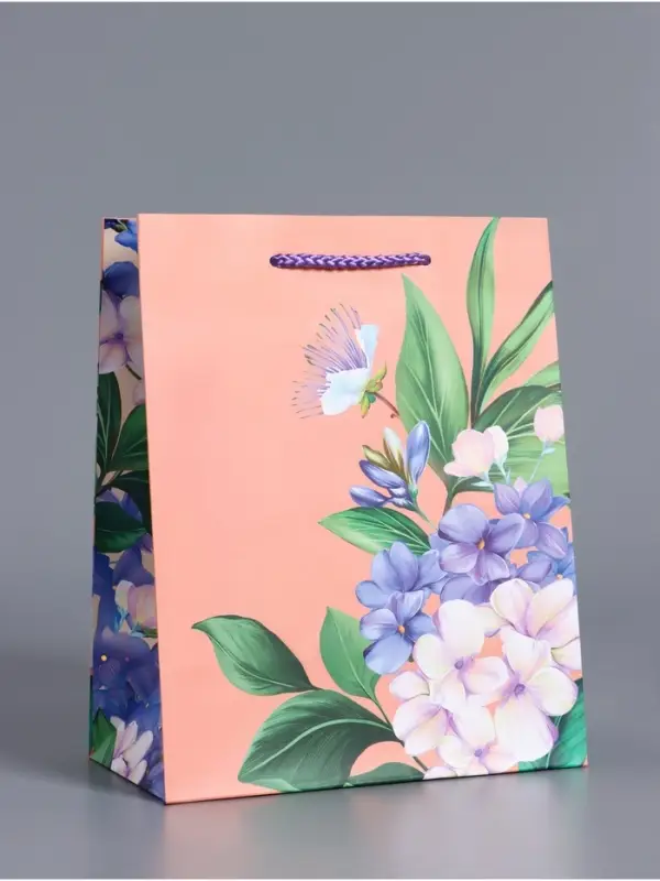 Пакет подарочный ламинированный &laquo;Цветы эмоций&raquo;, персиковый, 18&times;22.3&times;10 см